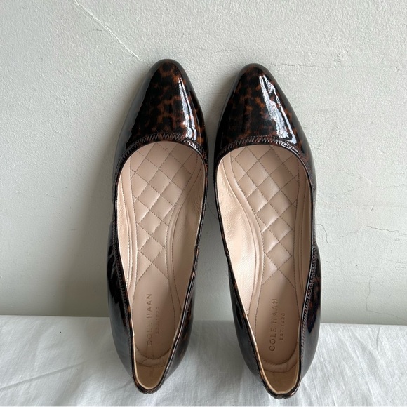 Cole Haan Tali Luxe Tortoise Patent leather Stacked Wedge Shoes - Picture 5 of 14